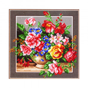 1272 Канва/ткань с рисунком Рисунок на канве 41 см х 41 см "Гармония цвета" Матренин посад