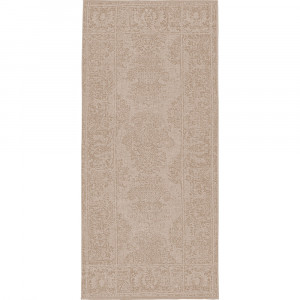 LEI_37_52_150 Скатерть-дорожка, 47/150 бежево-розовый 100% лен жаккард LEITNER