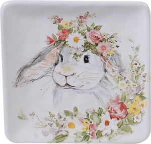 10648264 Certified International Тарелка пирожковая квадратная Certified Int. Милый кролик-1 15см, керамика Керамика
