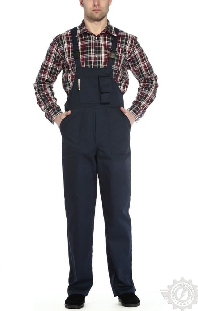 65632 Полукомбинезон "Эксперт-2" темно-синий  Летняя спецодежда  размер 48-50/182-188  - Вид №3