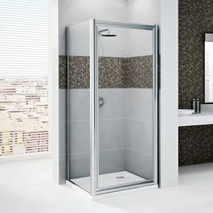 Novellini. Душевой уголок 90x90 см G+F с серебристым профилем STAR
