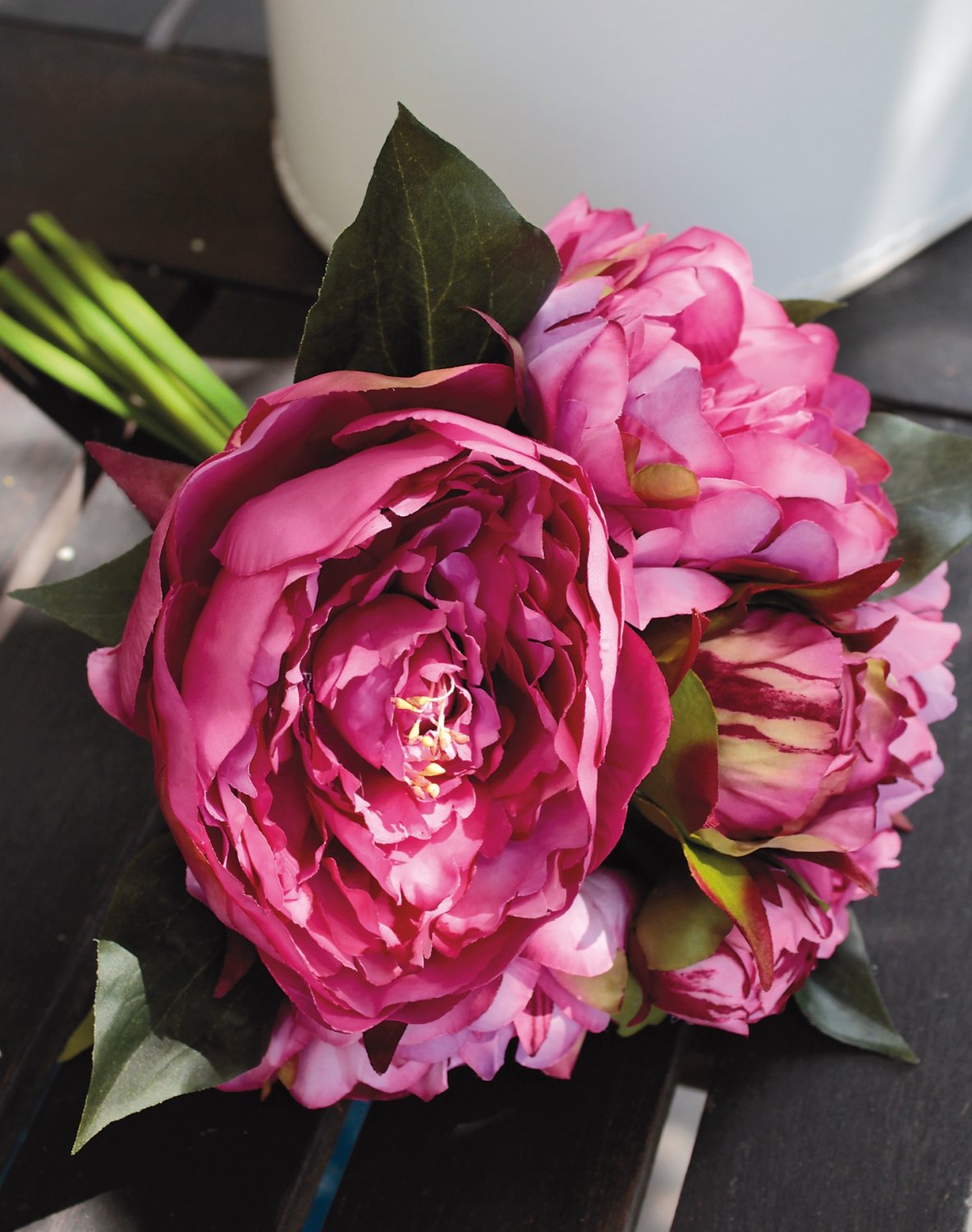 2618 420 a3 Пион шелковый, 6-цветков, 35 см, вишневый H-andreas  - Вид №4