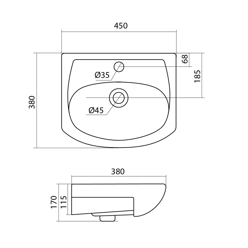 Раковина SANTEK Азов-45 — стильная накладная для современной ванной 17847304 STLM-0008766 - Вид №4