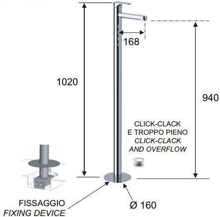 Remer Rubinetterie Смеситель для умывальника, однорычажный, напольный Class line eco Le 18 lt8 - Вид №1