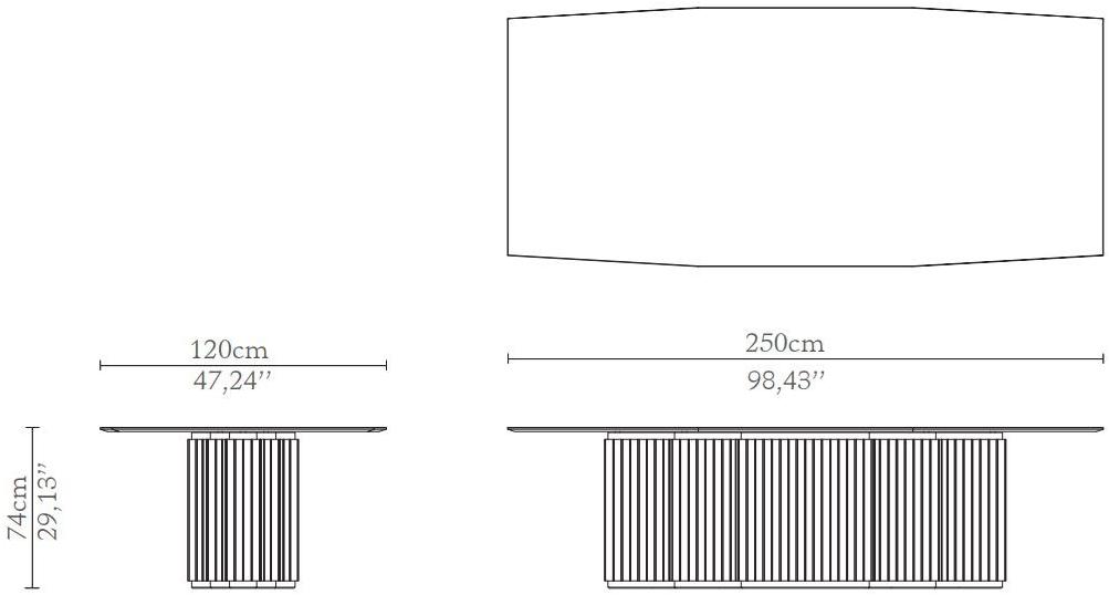 LUXXU Прямоугольный обеденный стол из стекла sun-id-1482369 - Вид №1