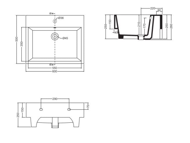 Керамическая раковина с переливом COLAVENE Volant ARCH-00078851 - Вид №13