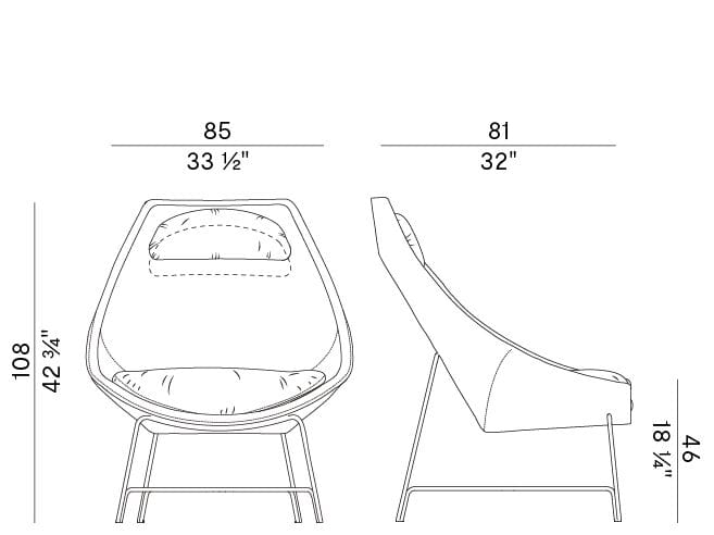 Кожаное кресло с подголовником Potocco ARCH-00032134 - Вид №2