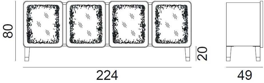 Gervasoni Буфет из орехового дерева с зеркальной дверцей Brick sun-id-1374387 - Вид №2