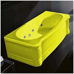 Ванна Gruppo treesse New Classic STX-V677B-DX-Z жёлтая с гидромассажем и дезинфекцией прямоугольная правая
