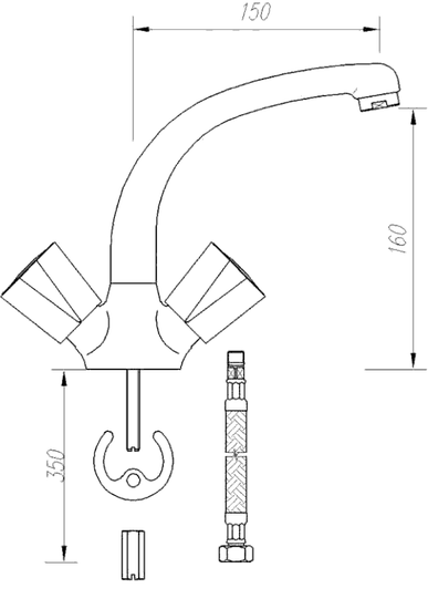 140-0129-07 Смеситель Mofem Metallica Santreyd - Вид №1