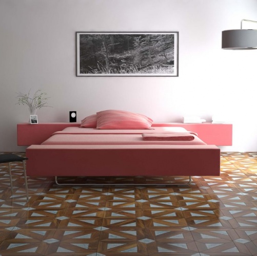 Модульный паркет Da Vinci Камень Каролин Орех Европейский (Грецкий) Натур (Гладкая) 625х625 мм 2600600120 - Вид №1