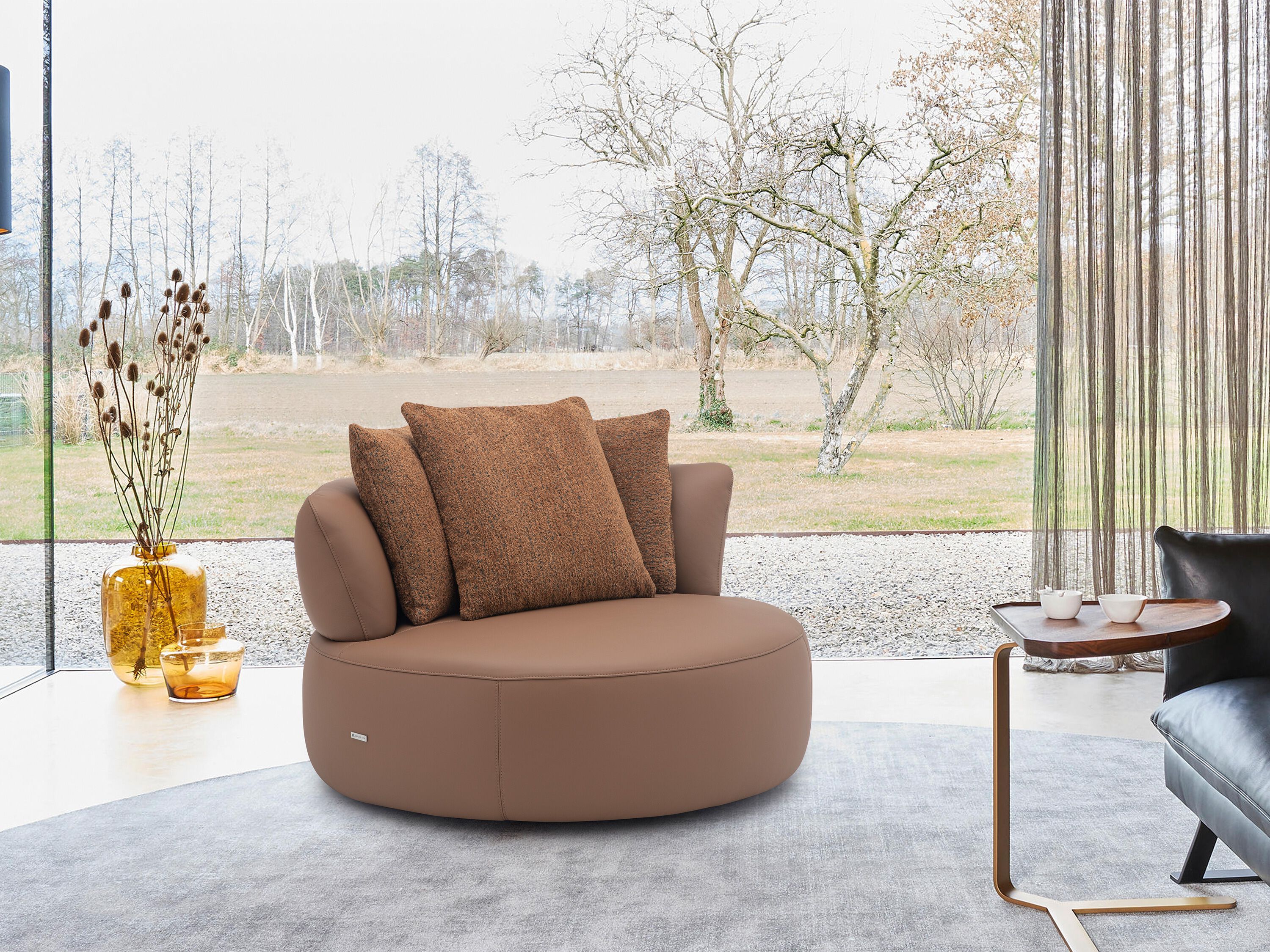 Вращающееся кресло из кожи и ткани CAMPO DE' FIORI LOVE ARCH-00114540 - Вид №5