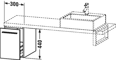 XL542001818 X-Large Шкафчик для компактной консоли Белый матовый, декор Duravit - Вид №1