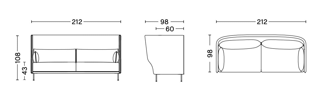 3-местный диван с высокой спинкой Hay силуэт ARCH-00121219 - Вид №22