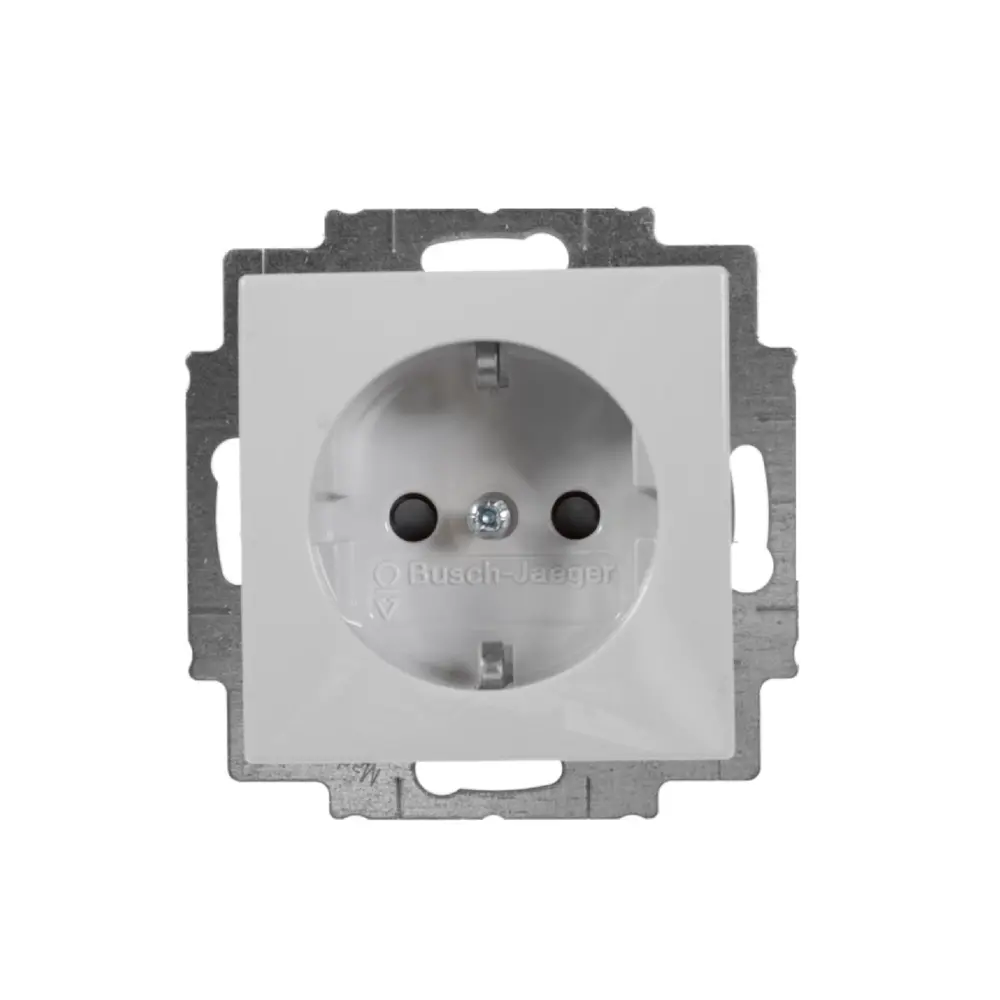 Розетка встраиваемая ABB Basic 55 с заземлением, со шторками, цвет бежевый STLM-2166859