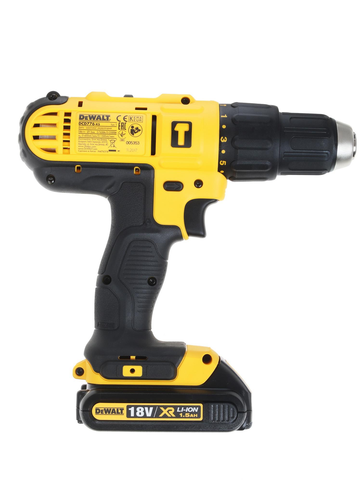 Дрель-шуруповерт DeWalt DCD776S2 XR FLEXVOLТ 18/54V 1137155 STDN-0099857 - Вид №1