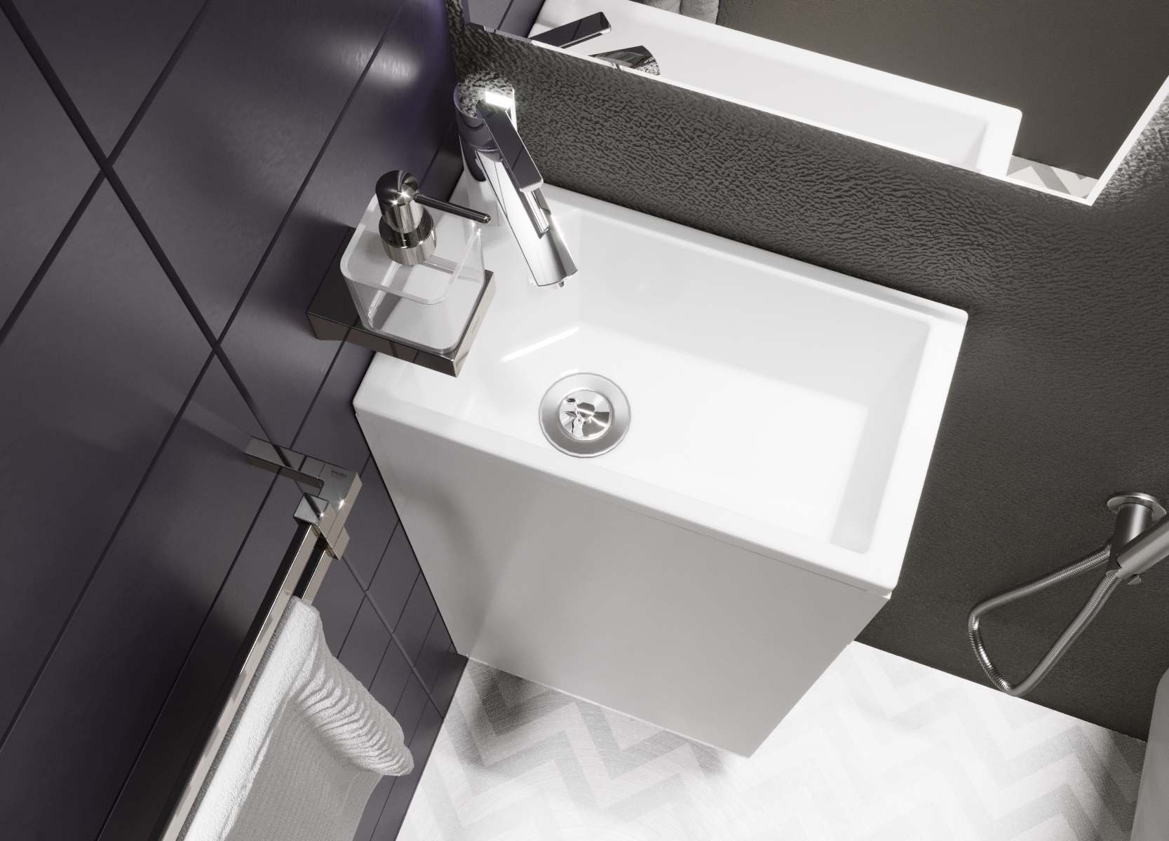 У85925 Тумба с раковиной Laura 40П 1д. Белый глянец 1 Marka Laura