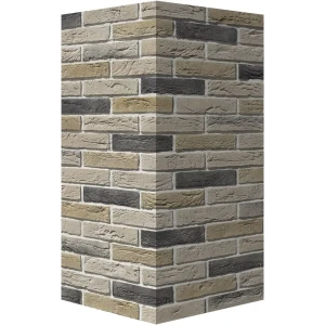 Угловой камень искусственный Дерри Брик матовый бежево-коричневый с серым 1.16 м. п.