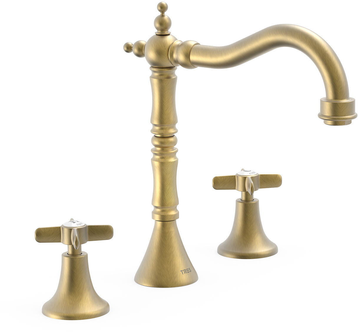 Смеситель для раковины TRES CLASIC с 3 отверстиями на бортике-24210501LM TRES