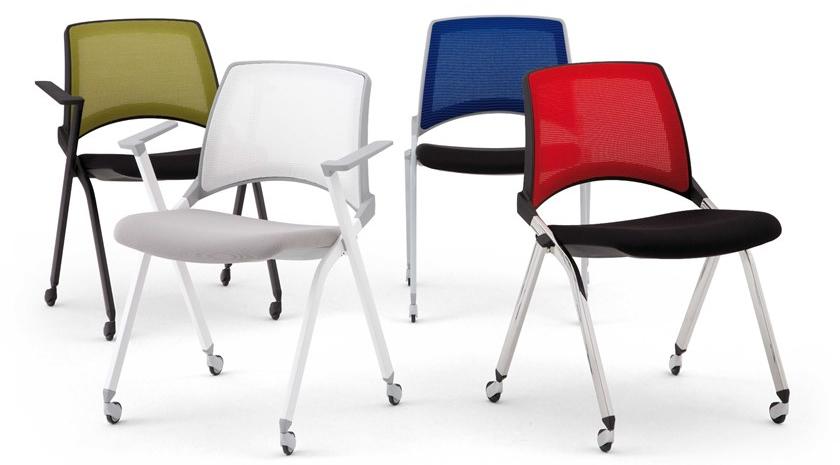 Diemmebi Штабелируемый сетчатый стул с подлокотниками на колесиках Lakendò sun-id-1399512 - Вид №1