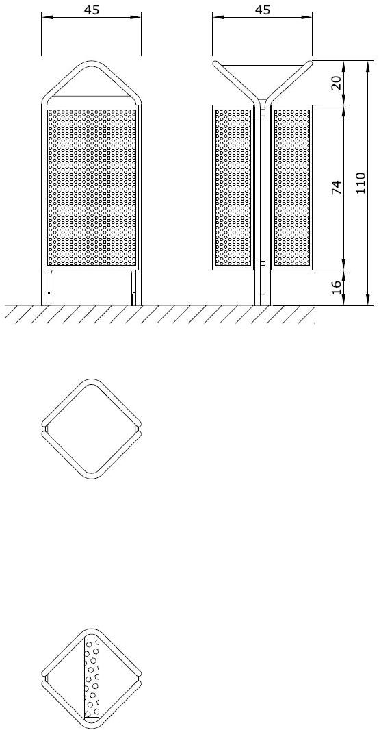 Euroform W Контейнер для мусора металлический с крышкой  2010m  - Вид №3