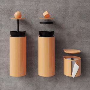 Держатель для туалетной бумаги, туалетная щетка и мусорное ведро