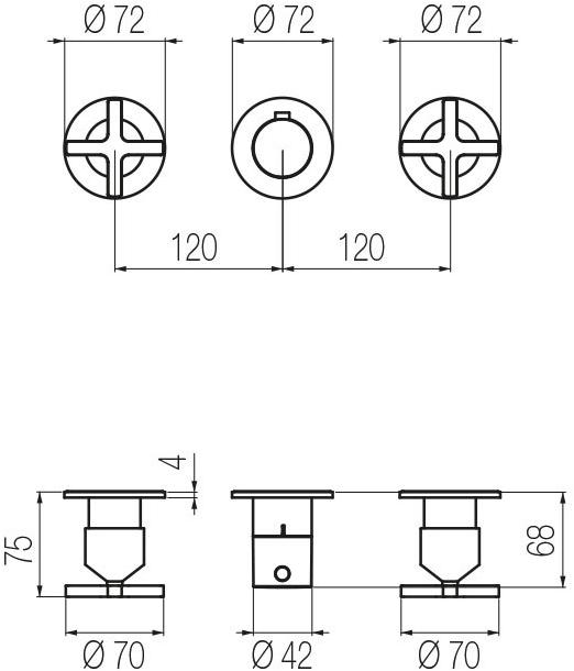 GEDA Смеситель для душа встраиваемый с 2 ​​кранами Hugò Gph50 Santreyd Hugo - Вид №1
