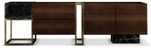 Porustudio Комод с ящиками из ореха и мрамора