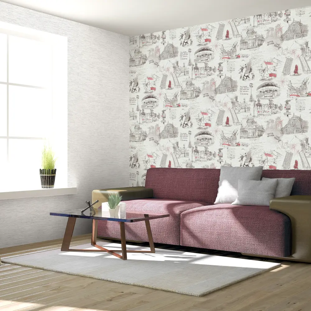 Обои бумажные Московская обойная фабрика Питер мальборо 0.53 м 6351-5 STLM-2063574 - Вид №3