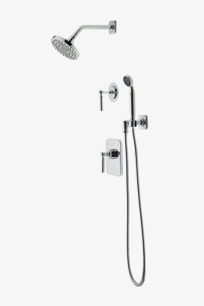 LDSP12 Душевой комплект Ludlow с балансировкой давления с 6-дюймовой лейкой для дождя, ручным душем и переключающей ручкой Waterworks 