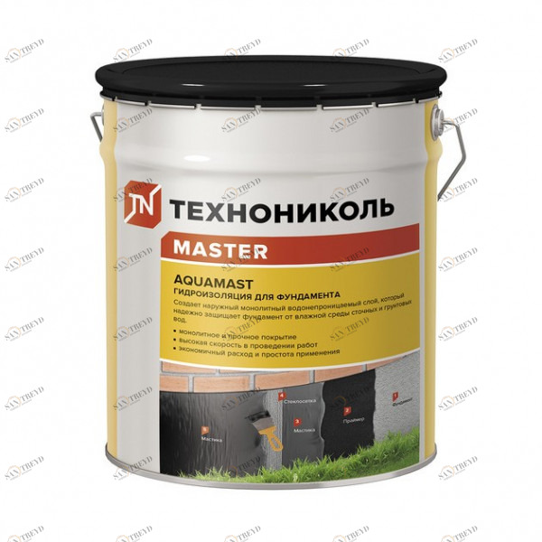 Мастика Технониколь AquaMast 10кг для фундамента ТеноНиколь 13778