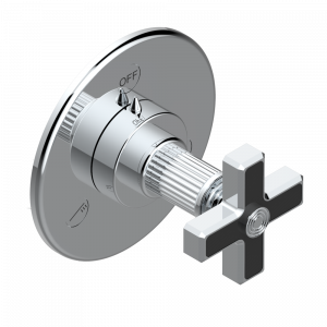 U9M-48M2SB Trim for wall mounted diverter, 2 ways - ref. 48M2 and 3 ways - ref. 49M3 Thg-paris Grand central с ручками-крестиками с чёрным ониксом Хром