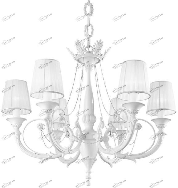 Possoni Illuminazione Белая лакированная люстра с абажурами Ginevra 859/6