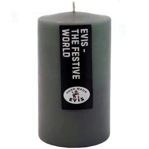 Свеча столбик Цилиндр серая 10 см