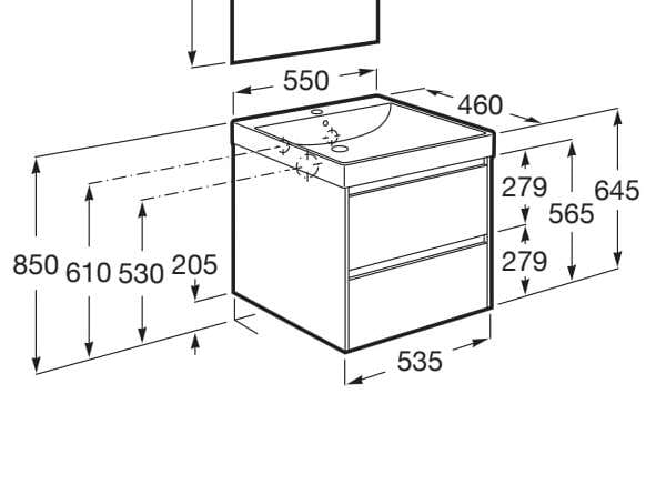 Деревянный подвесной умывальник с ящиками Roca Ona ARCH-00143040 - Вид №30