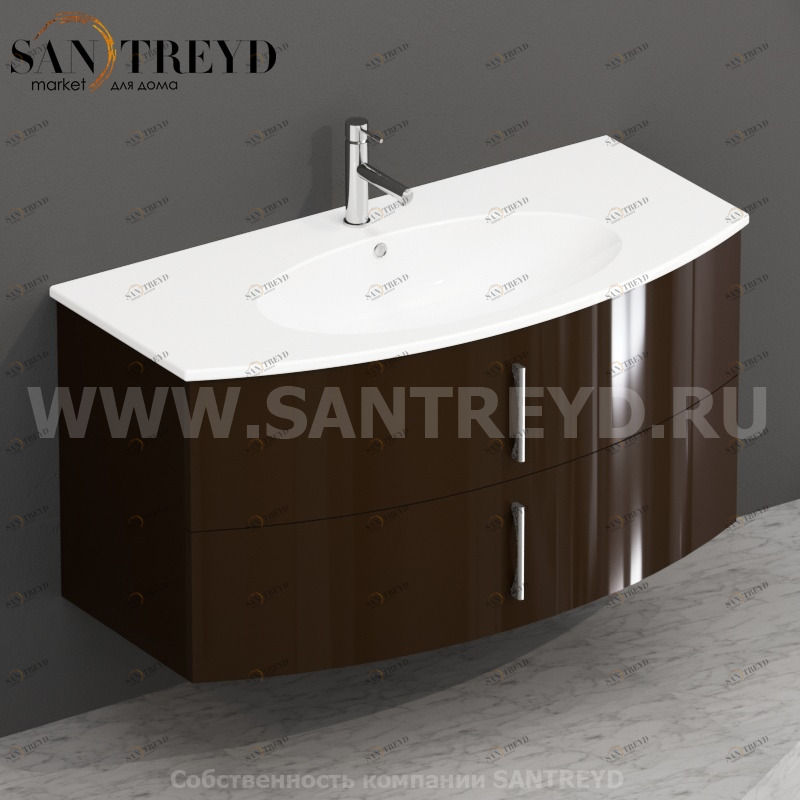 MDMC10Y168 Тумба с двумя ящиками 100 см коричневая Globo 4ALL Италия Ceramica Globo