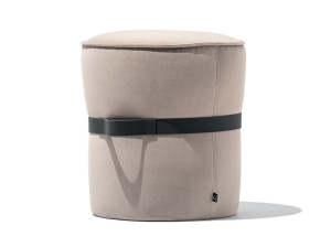 Круглый пуф из ткани