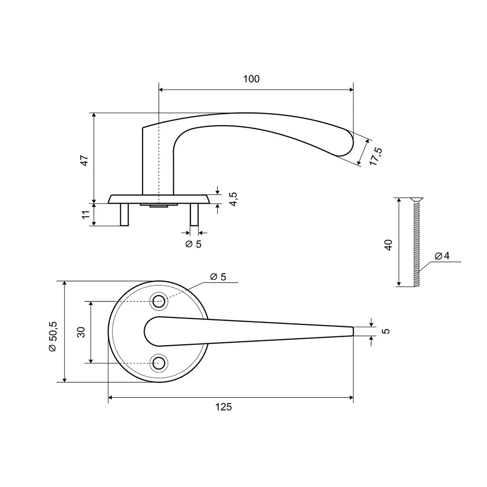 Дверные ручки на розетке Фабрика Замков 019 SC - классика в матовом хроме 18810116 STLM-0012950 - Вид №4