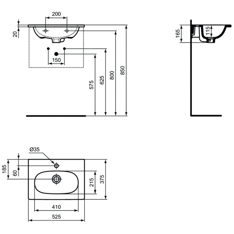 T351101 Раковина 50 см Ideal Standard TESI - Вид №6