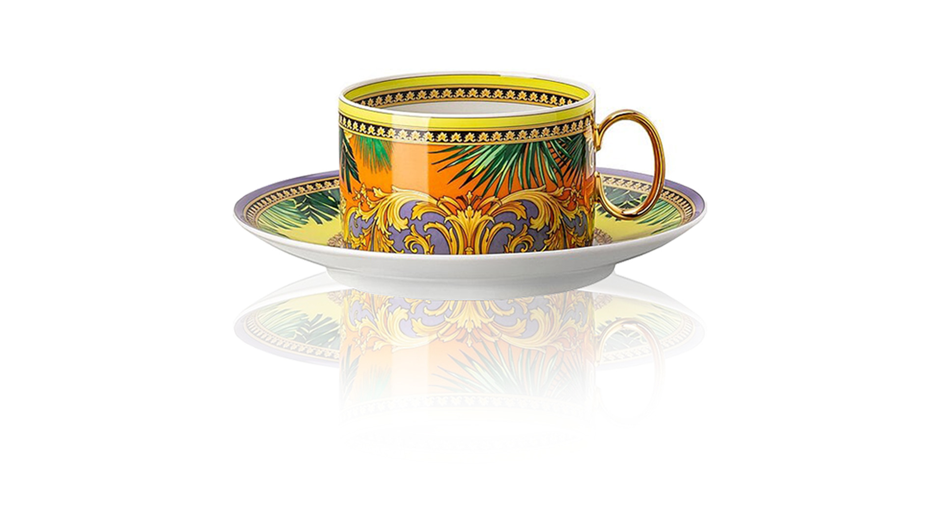 10662222 Rosenthal Versace Набор чашек чайных с блюдцами Rosenthal Versace Мир джунглей 200мл, фарфор, 6шт Фарфор  - Вид №1