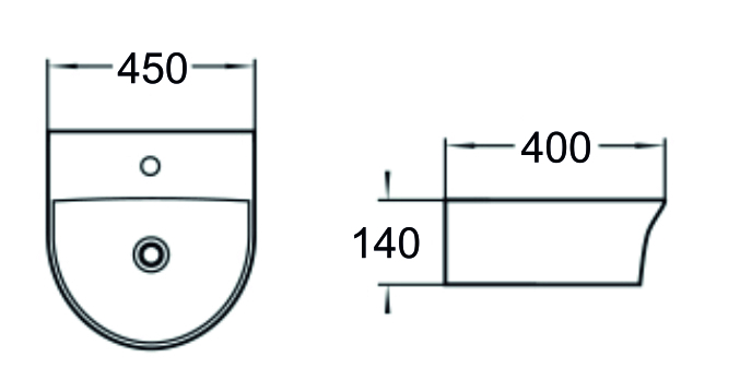 SL-2008 Раковина керамическая накладная без перелива LAB.Space  - Вид №1