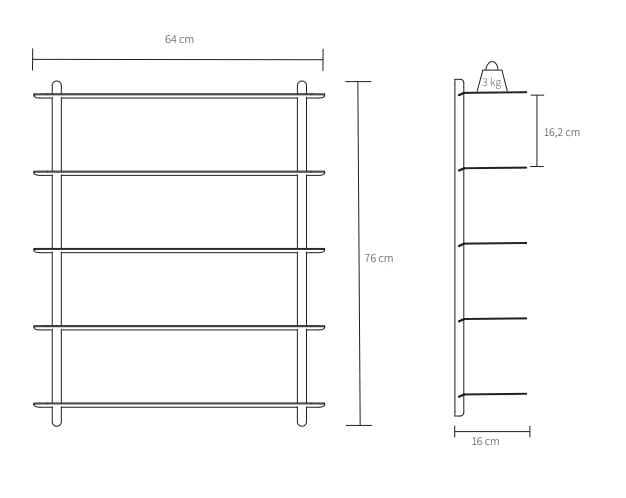 Стальной и деревянный настенный книжный шкаф Gejst Nivo ARCH-00079839 - Вид №14