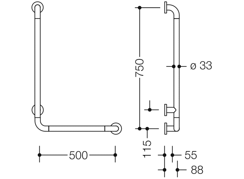 801.22D130 угловая ручка HEWI HEWI active+  - Вид №1
