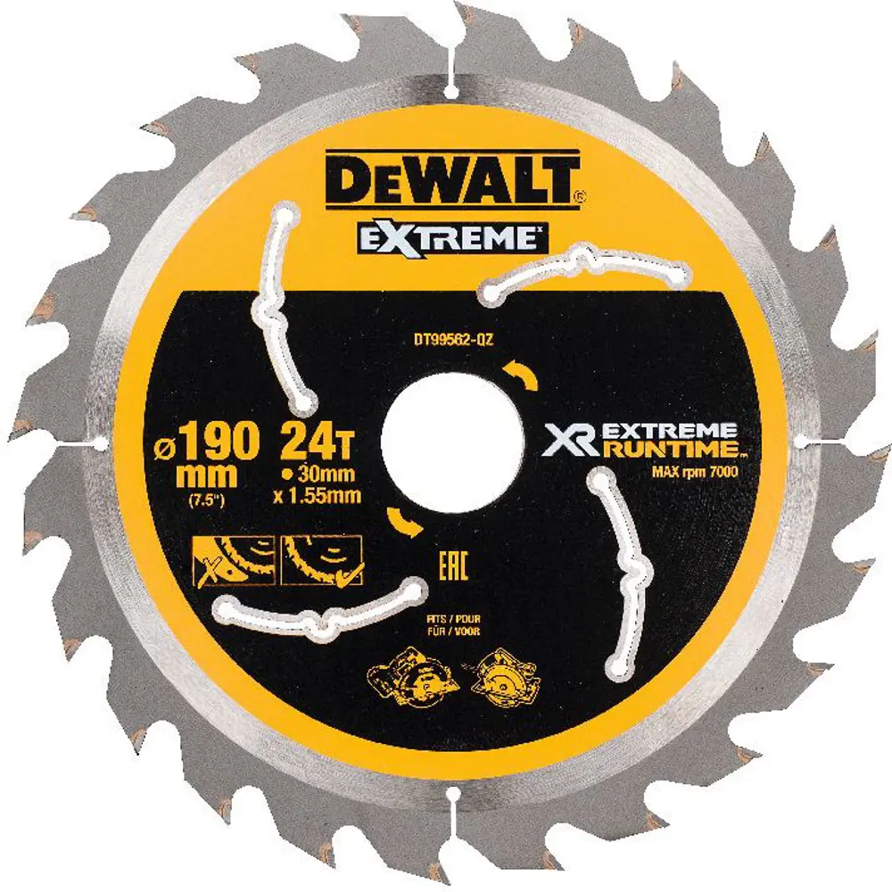 Диск пильный по дереву Dewalt 24T 190x1.55 мм STLM-2051300