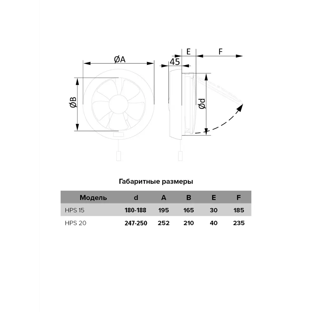 Вентилятор осевой вытяжной Era HPS D178 мм 38 дБ 280 м3/ч цвет белый STLM-2154662 - Вид №4