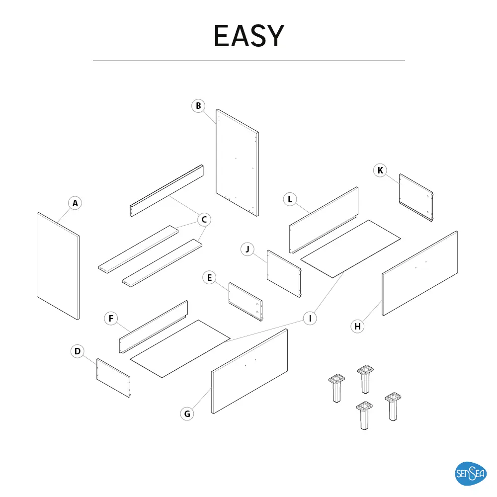 Тумба под раковину Sensea Easy 70 см напольная с двумя ящиками цвет белый STLM-2126855 - Вид №9