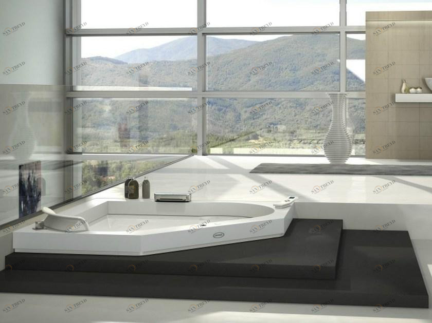 Jacuzzi® Угловая гидромассажная ванна из Corian® Aura sun-id-1428207