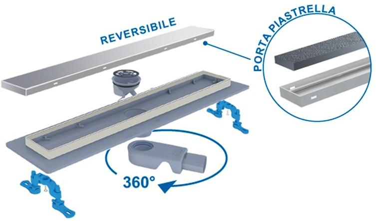 First Corporation Сифонный канал из абс с решеткой из нержавеющей стали First plast Prbr606in -prbr806in - Вид №3