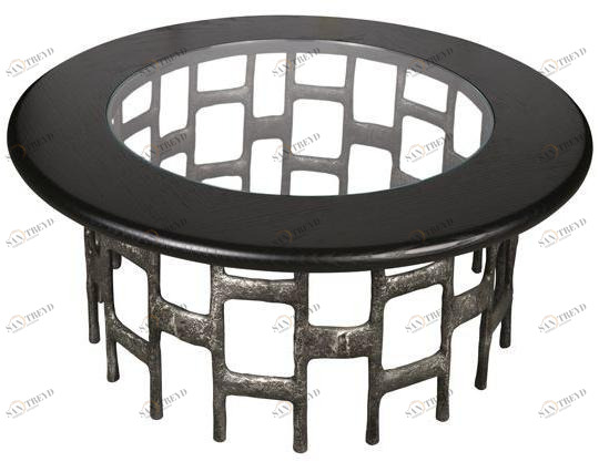 Hamilton Conte Paris Круглый журнальный столик из дерева и стекла sun-id-1461220