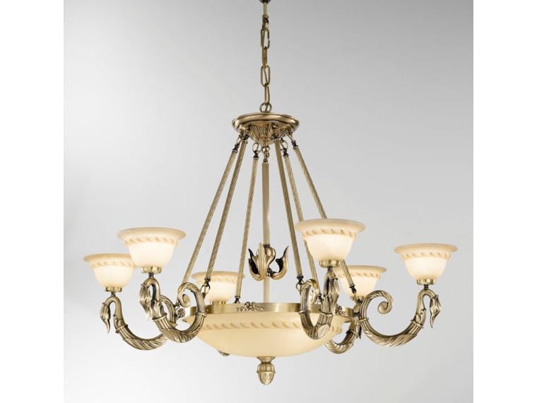 Атласная люстра с алебастром Possoni Illuminazione Лебедь ARCH-00070232